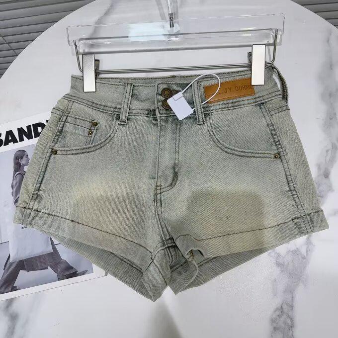 American Retro Hot Girl Slim A-Line Denim Shorts - Summer 2025 Women's Wide Leg Super Shorts