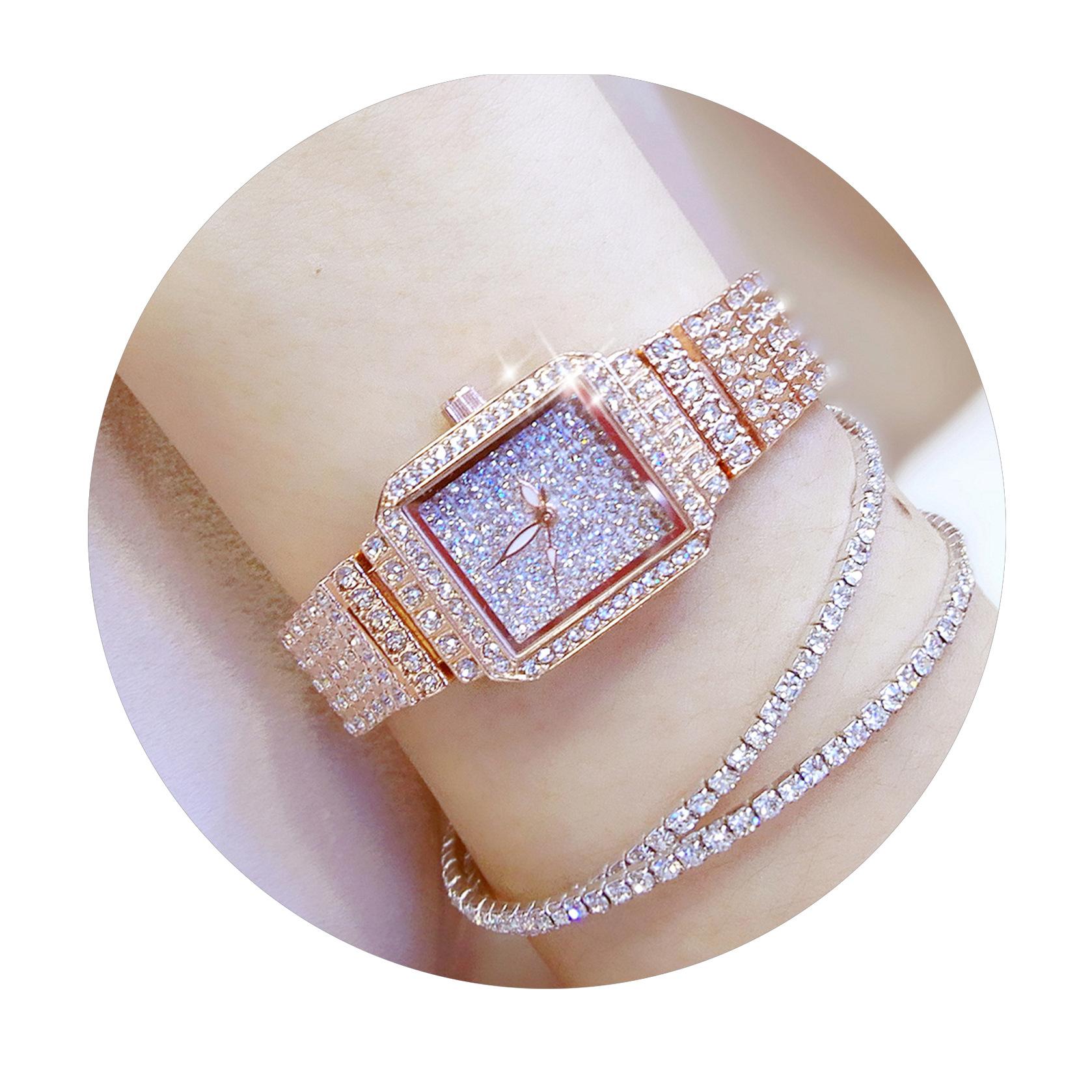 

BS Watch Chain Watch Легкие роскошные женские часы F0510B Full Diamond