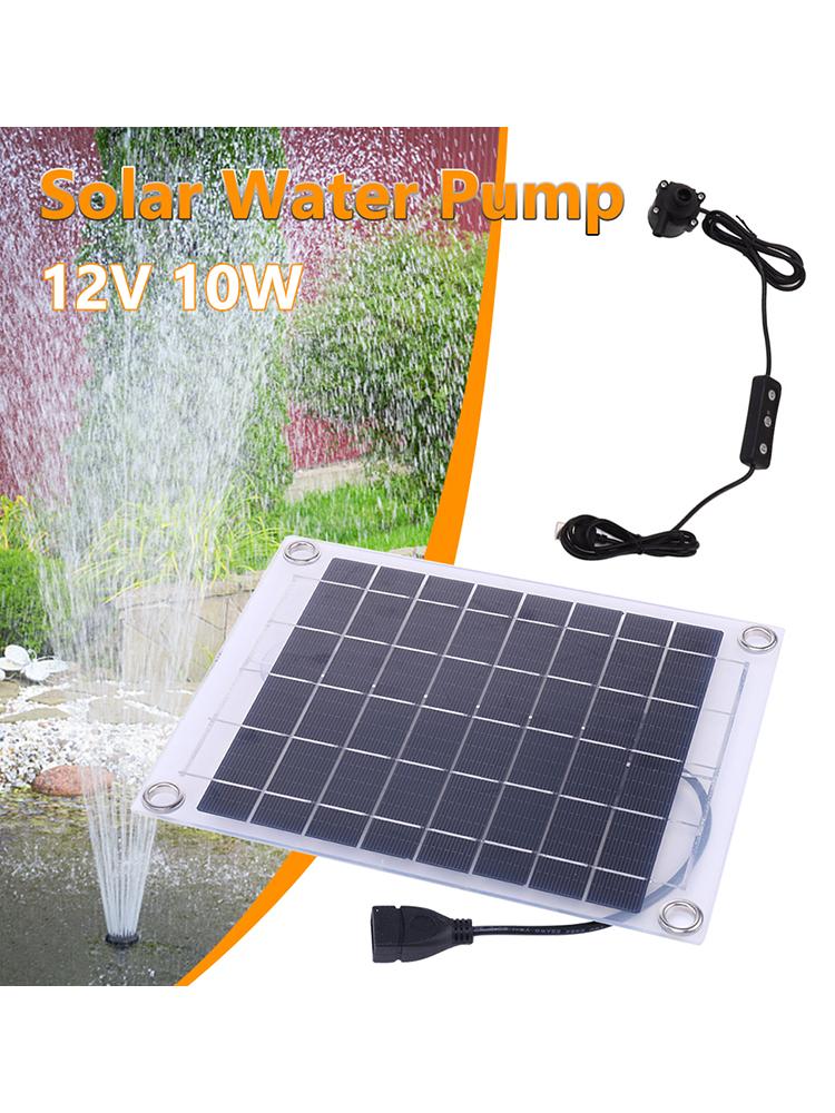 Solar Power Panel Water Pump Kits 12V 10W 800L/H Flow Fish Tank Pump with Adjustment Switch Garden Decoration Kits for Fish Tank