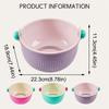 Round Fruit Drainer Basket Set Double Layer Washing Bowl Vegetable Washing Basin  Kitchen Tool