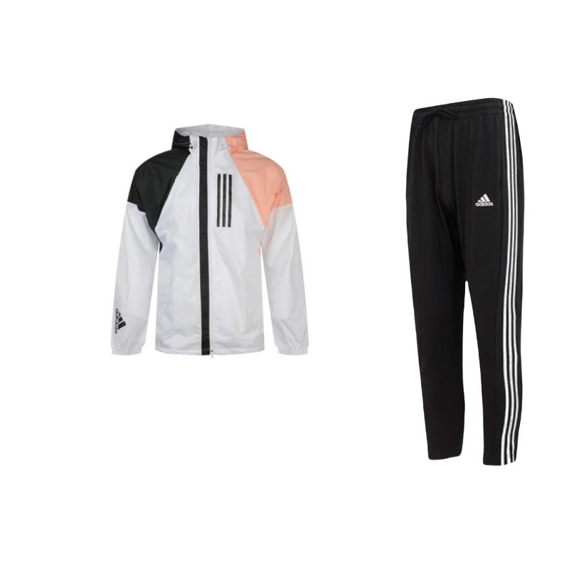 

Adidas Color Block Training Long Sleeve Tapered Knit Pants Casual Sports Set Men sets IC0044+EK4626 M