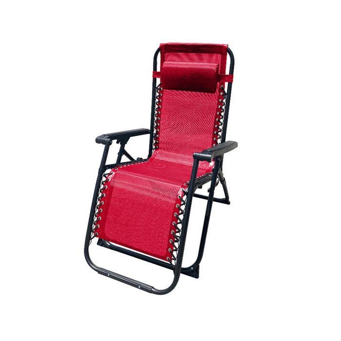 Chaise Longue Jardin Exterieur Inclinable 90 x 108 x 66 cm Rouge - Marbueno
