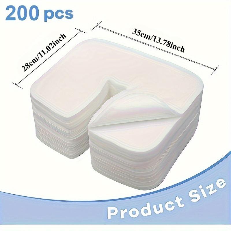 200pcs Disposable Soft Non-Woven Snug Fit Face Cradle Covers - Massage Tables/Chairs Spa Facial Rest White