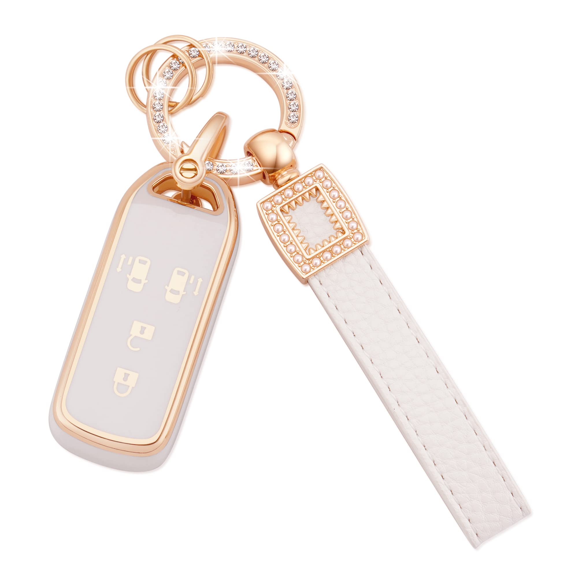 

EKALA Key Case Compatible with Honda Key and JF4 Smart Key Remote Control Case N-BOX N-BOX Cover, N-BOX, N-ONE, N-WGN, N-Wagon, N-BOX Custom, N-VAN білий