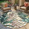 1pc Tropical Leaves Pattern Rug, Round Washable Large Decorative Rug for Living Room/Bedroom/Office/Playroom/Camping