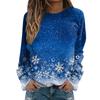 Women's Fashion Casual Long Sleeve Christmas Printed Neck Sweatshirt Top