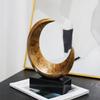 Modern Geometric Moon Resin Decor Sculpture Living Room TV Cabinet Wine Rack Home Styling Accent Piece