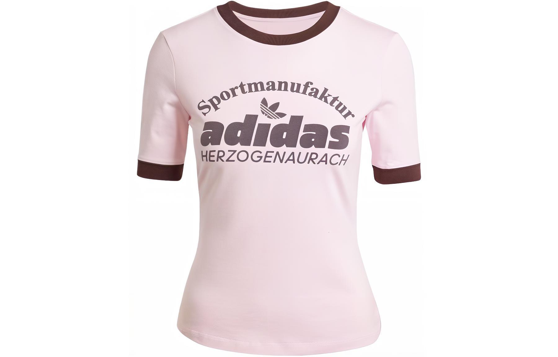 Adidas Originals RETRO T Shirt Women s Clear Pink IR6087 XXS