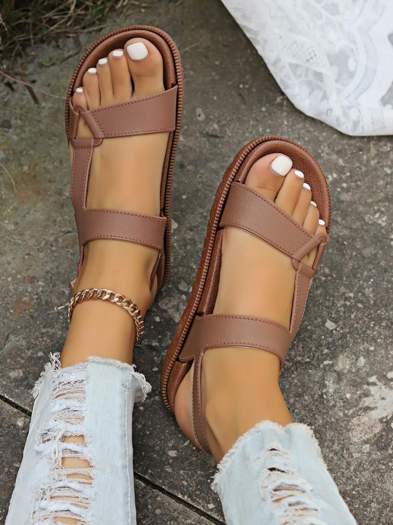 Neue Sommer Römische Lässige und Bequeme Dicke Sohle Strandschuhe für Damen Outsiders, Weiche Sohle Sandalen und Modische Sandalen