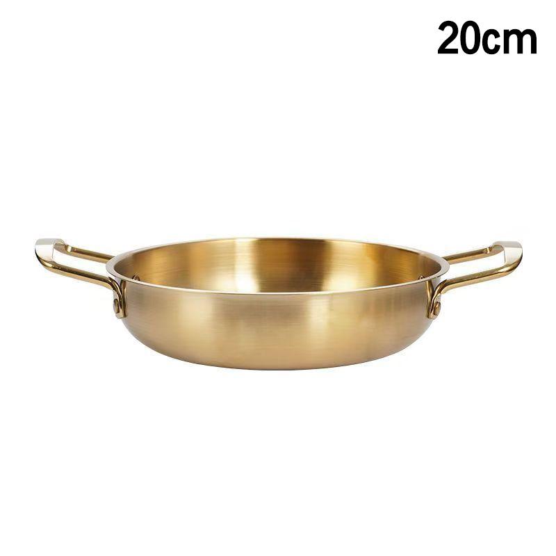 Solid Korean Stainless Steel Noodle Pot; Frying Pans; Long-lasting Cooking Pots; Seafood Snack Plate Kitchen Tools.