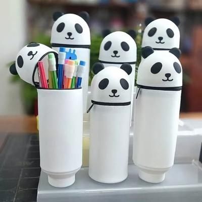 Kalem Kutusu Masaüstü Dik Duran Kalemlik Çizgi Film Hayvan Tasarımı Silikon Kalem Saklama Çantası Ev Okul Ofis Malzemeleri için