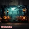 2D Flat Banner 1 Halloween Party Background Banner Evil Pumpkin Creepy Castle bats.PMJ