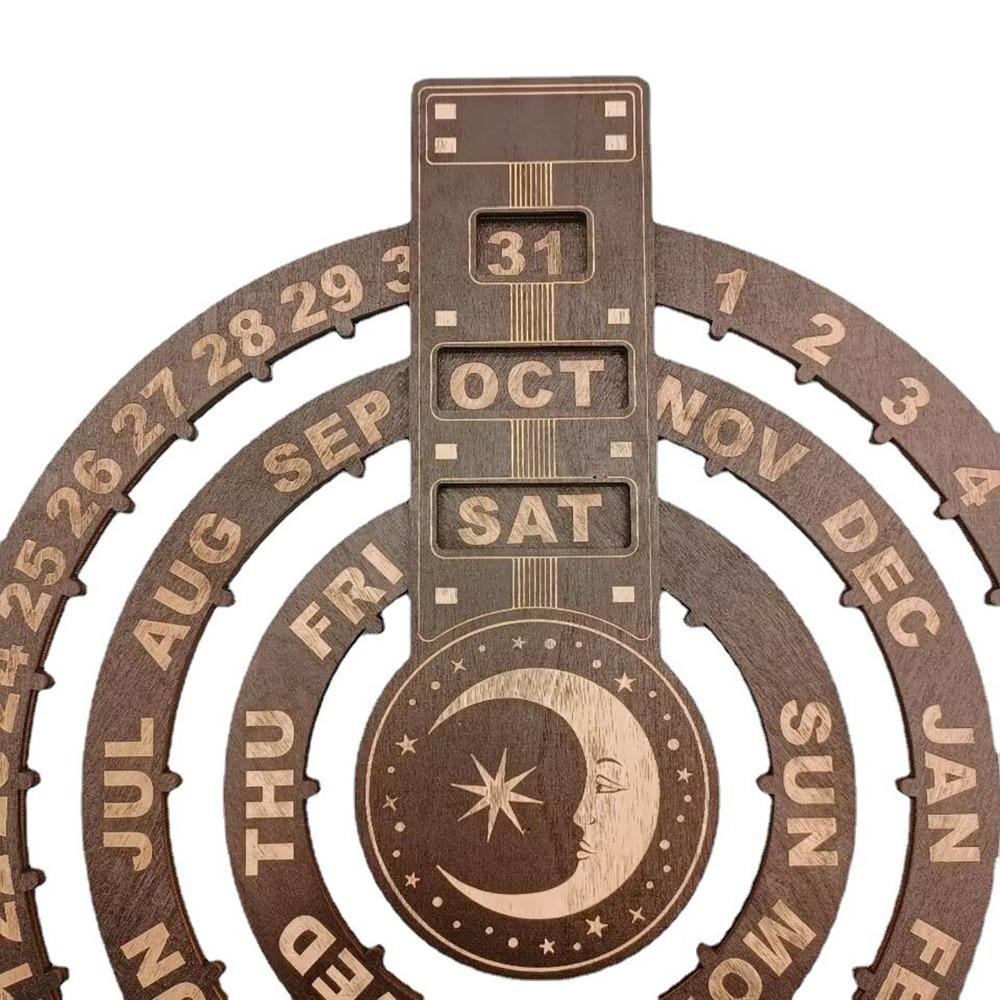 Circular Disc Rotating Calendar 12.01X10.83in Wall Hanging Calendar  Living Room Decor