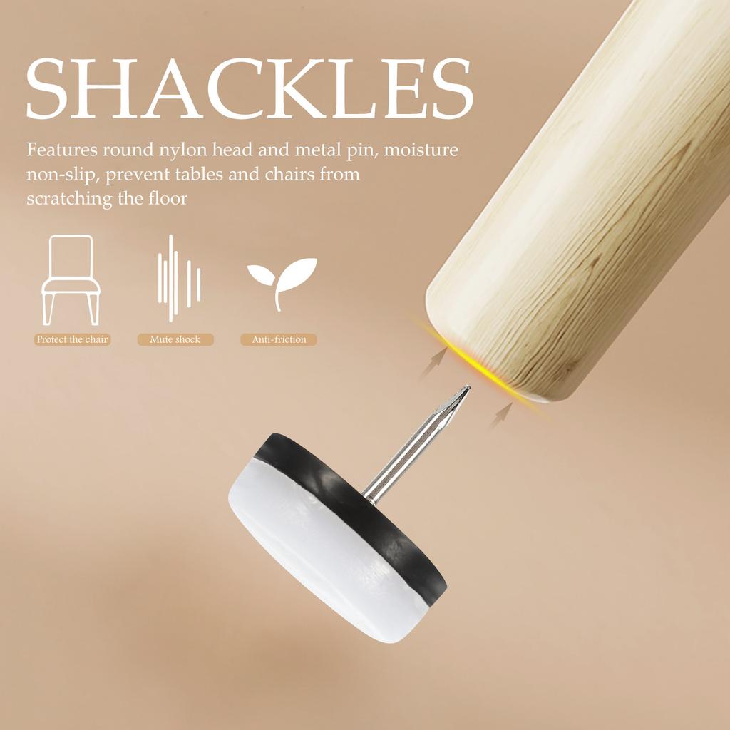 40Pcs Anti-Slip Furniture Leg Bottom Pads Nylon Head Metal Pin Floor Protectors Chair Table Feet Scratch Preventers