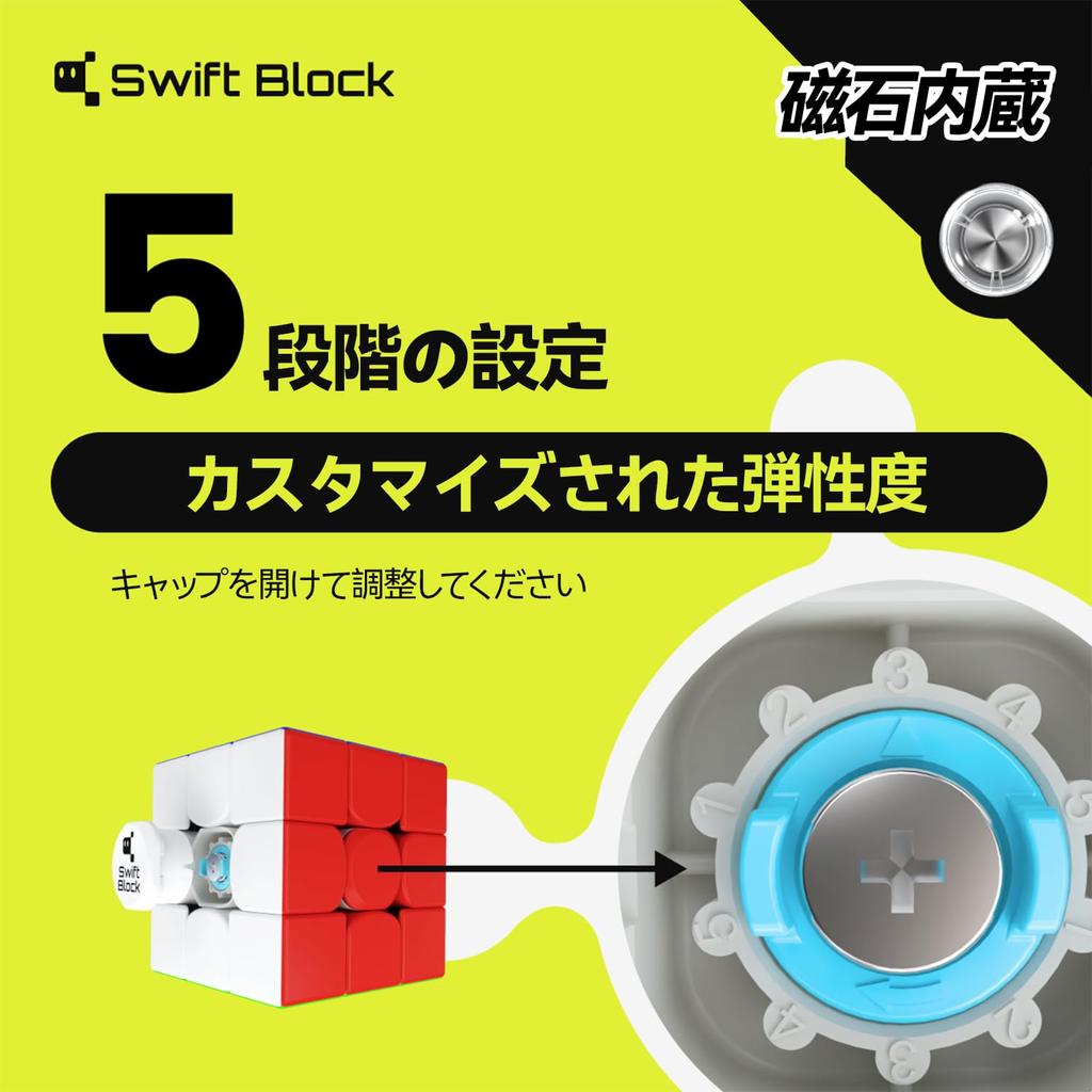 Swift Block GanCube, a 3x3 Speed Cube with Magnets, Is a Premium, Stylish, Quiet, Compact, and Simple 3D Puzzle from the GAN Brand. A Great Gift for