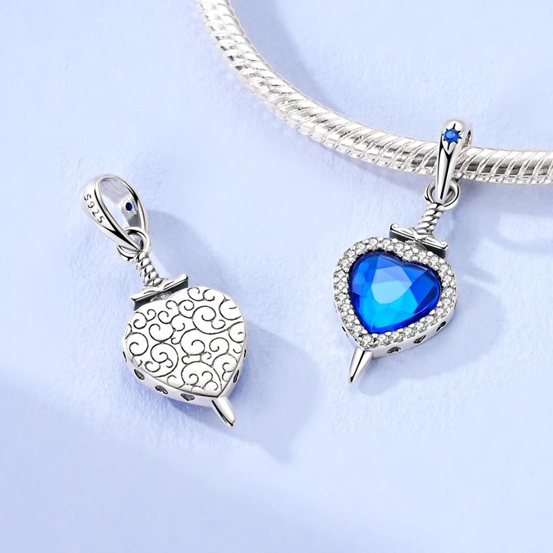 Authentic Copper Blue Embrace Crystal Angel Sun Roundcharms Pendants Fit Qikaola Original Bracelets Diy Jewelry