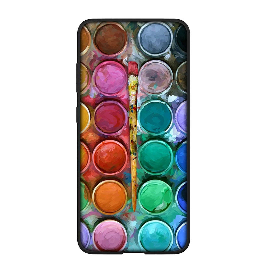 Hoesje voor Samsung Galaxy S25 S24 S23 iPhone 16 15 Xiaomi Redmi Note 14 13 12 16E 11 Pro Max OPPO Moto Huawei Paintbox Palette Water Color Pallet Cover