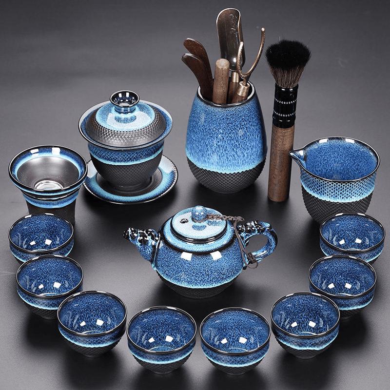 Chaxun Tenmoku Glaze Jianzhan Ceramic Tea Set