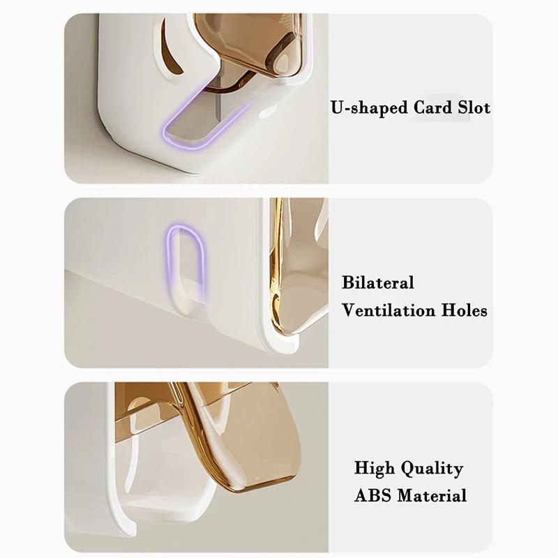 2 Stück Zahnbürstenhalter Wandmontage Stanzfrei Zahnbürstenhaken Badezimmer Zahnbürsten Aufbewahrungsregal Badezimmer WC Organizer