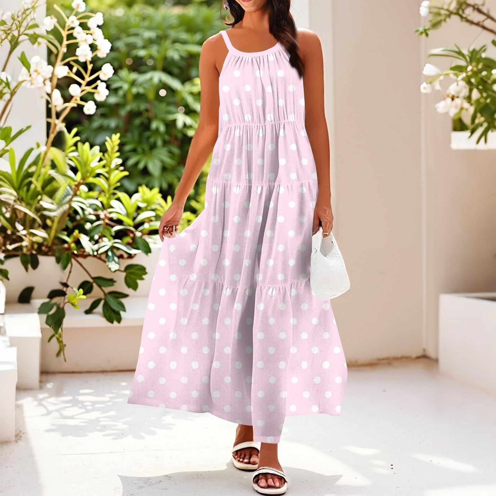 Женское летнее повседневное модное платье без рукавов на подтяжках L