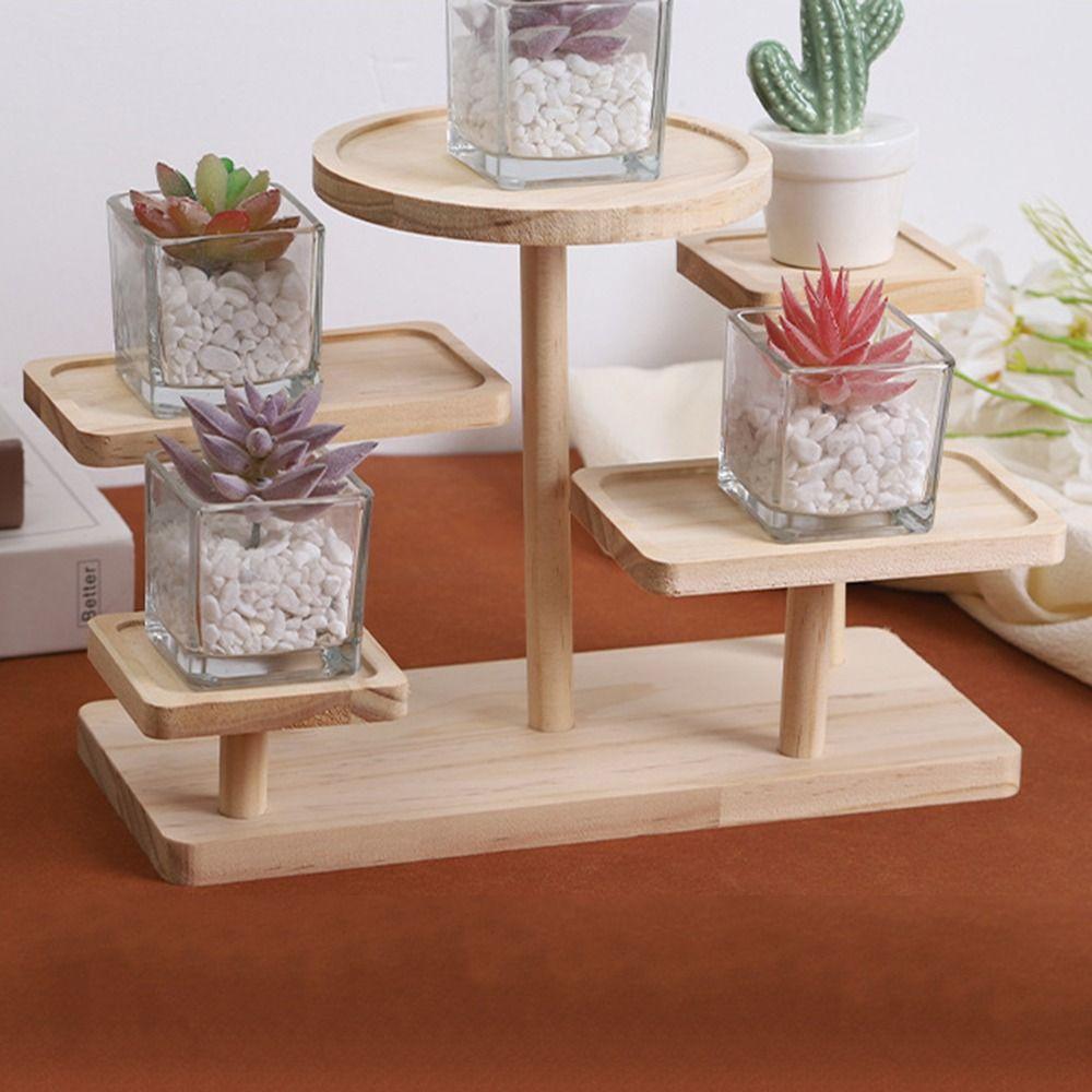 Space Save Wooden Storage Display Rack Large Capacity Cosmetic Storage Tray  Doll Storage
