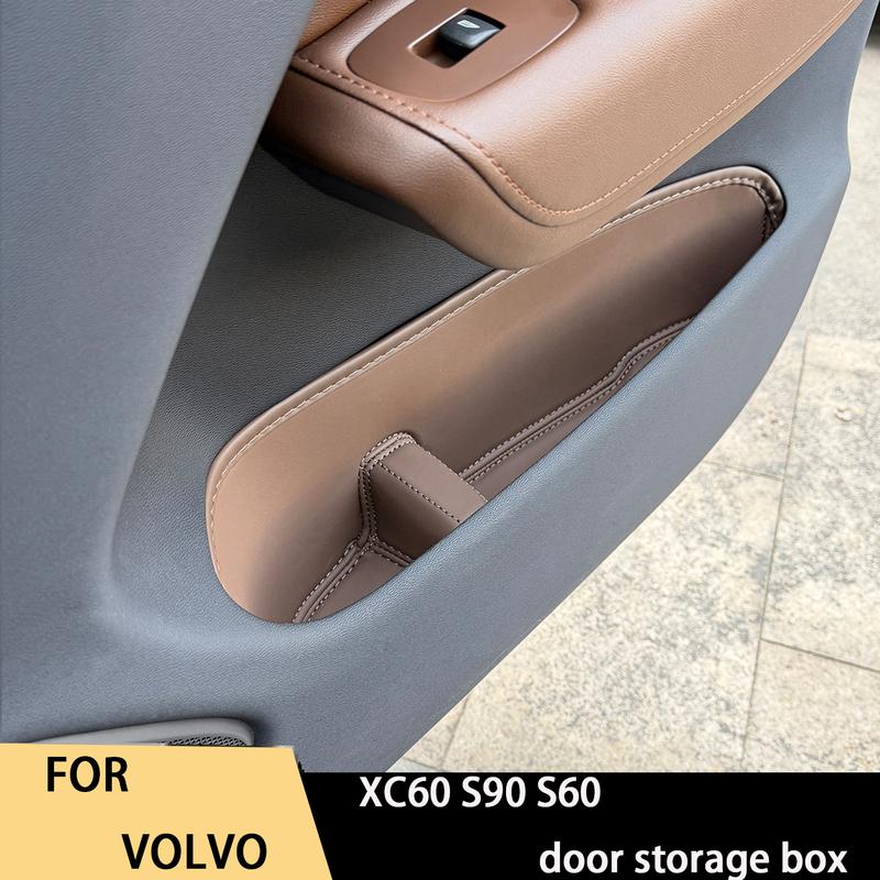 Для Volvo XC60 S90 S60 карман-органайзер в двери, прорезь в двери, накладка, сумка для хранения, хранение 18-26 XC60 brown 4pc