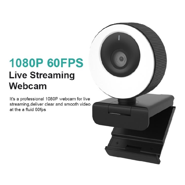1080P Webcam with Microphone AutoFocus Adjustable Brightness USB Streaming