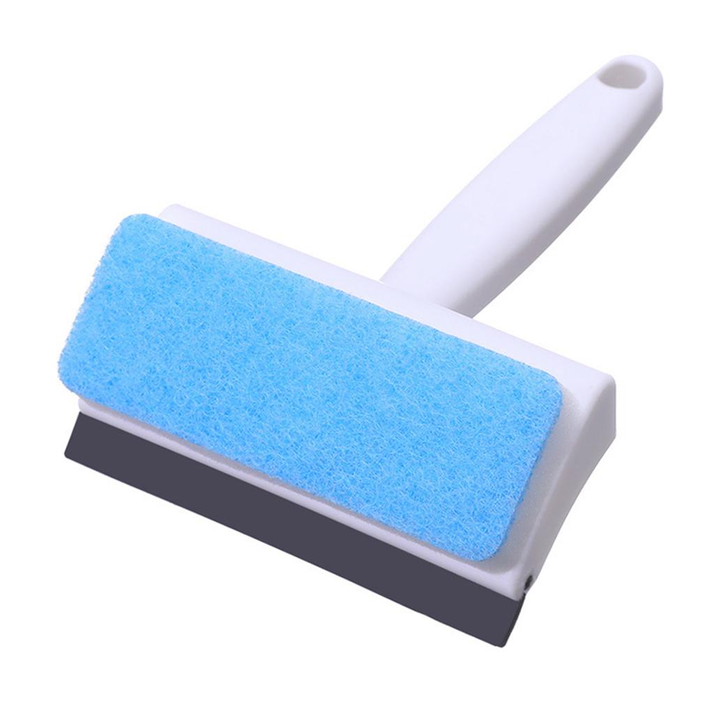2-In-1 Non-Woven Cloth Glass Cleaner Brush Sponge Wiper Scraper Glass Wiper Brush for Mirrors Shower Doors Windows