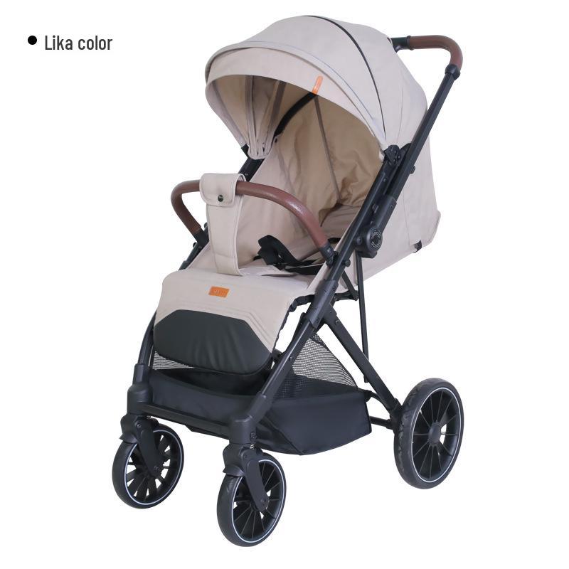 He Bao Baby Stroller: Reinforced Two-Way, One-Key Folding, High-Landscape Pram
