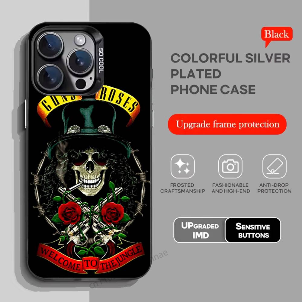 Band G-Guns N Roses Phone Case for iPhone 15 16 Pro Max Air SE 11 13 Pro 14 Plus 12 11Pro 15Pro Max 16e Cover