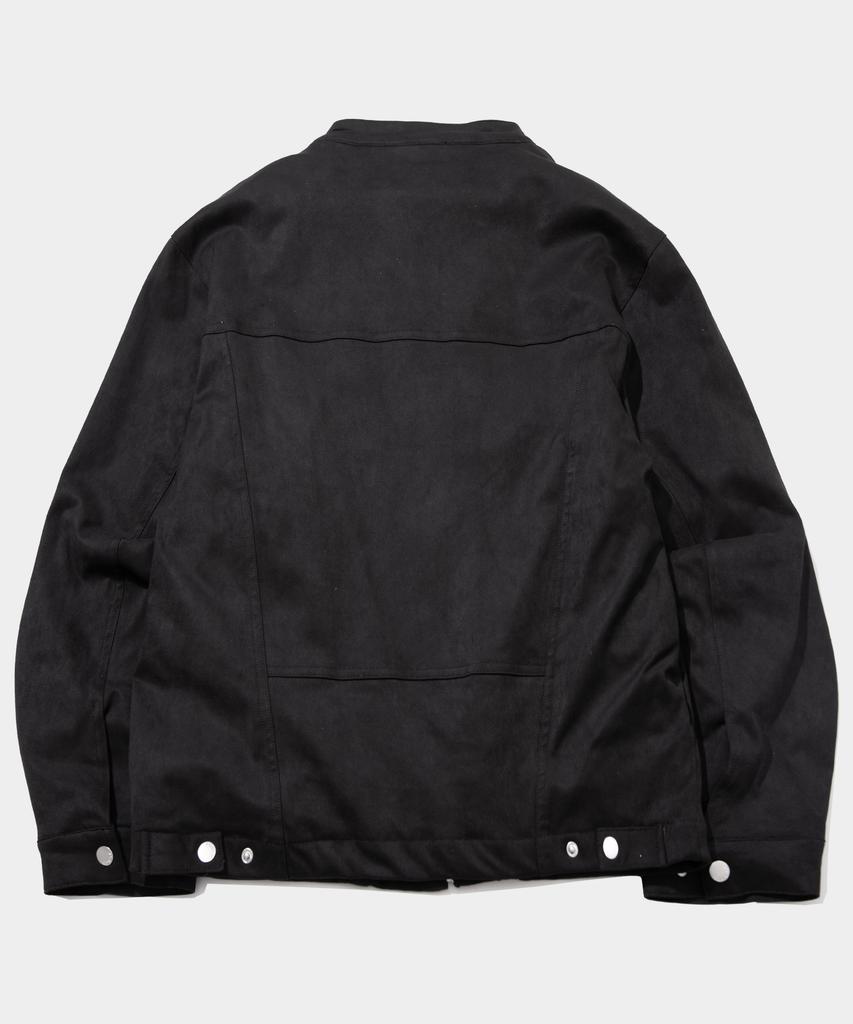 Placestudioman Suede Rivet Point Standard Two-Way Snap Blouson Jacket [Black]