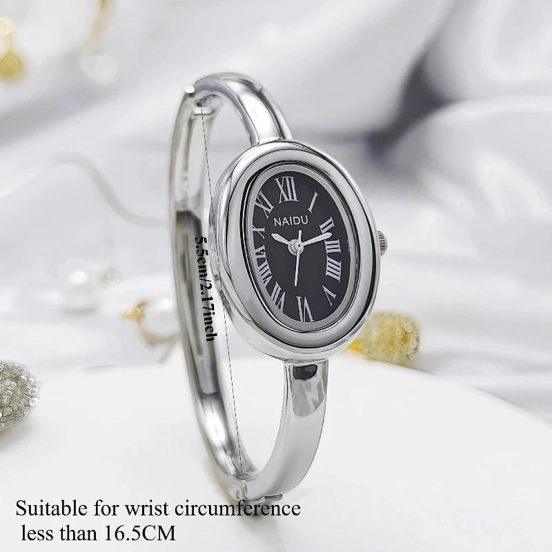 Top Brand Women Oval Dial Small Watch Fashion Adjustable Steel Strap Quartz Wristwatch Relogio Feminino Gifts Dropshipping