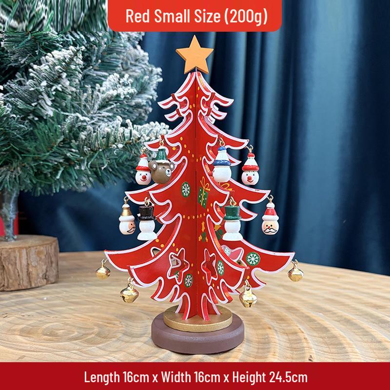 Children's DIY Wooden Christmas Tree Ornament Set - 3-Piece Educational Handmade Decorations
