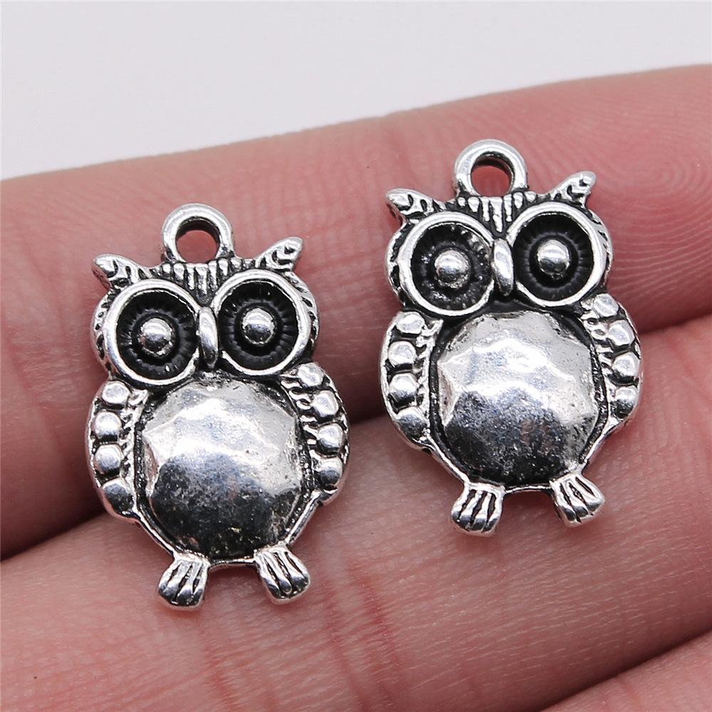 10pcs Charms Owl Antique Silver Color Cute Owl Pendant Charms Small Owl Charms For Jewelry Making