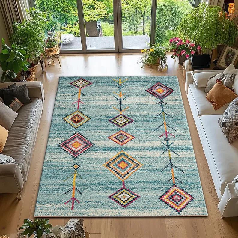 Persian Vintage Carpet Handmade Moroccan Rug Living Room Bedroom Decorative Floor Mat Non Slip Soft Rugs