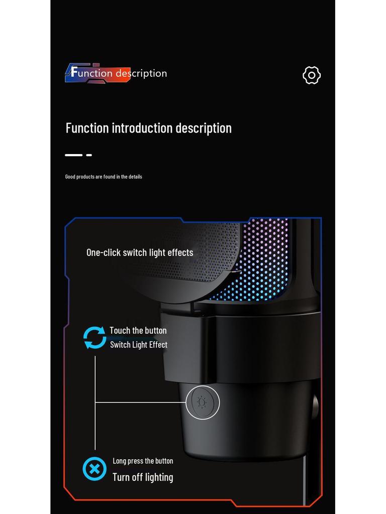 M8 RGB Esports Gaming Microphone – USB Condenser Mic for Live Streaming and Recording