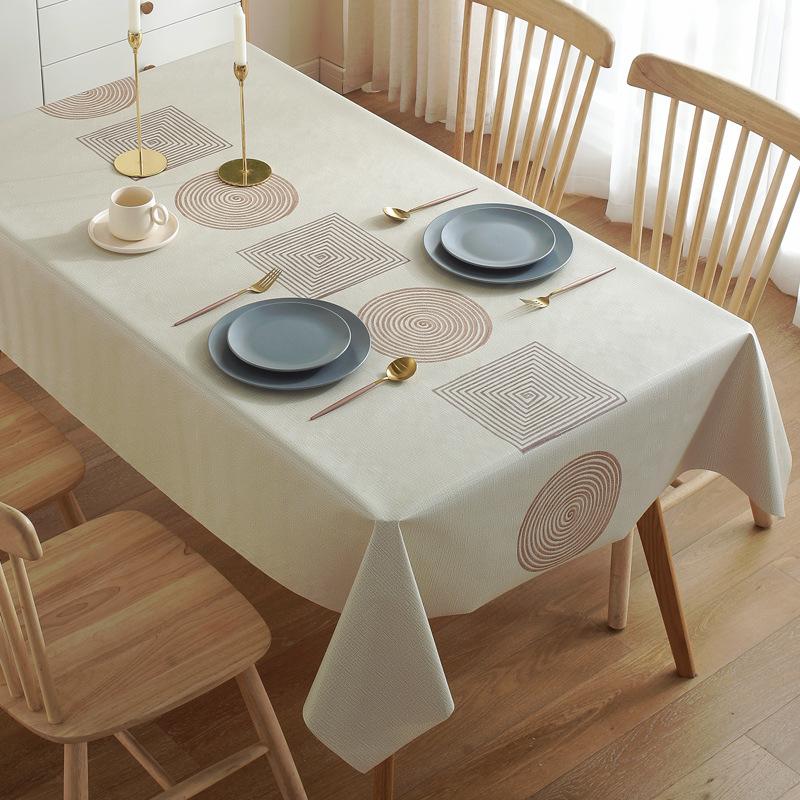 Thickend Waterproof Non-washable PVC Tablecloth Table Mat Rectangular Tablecloth Home Decor