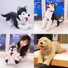 Husky Labrador Toy Dog Animal Stuffed Plush Prone Posture Doll Gifts Children