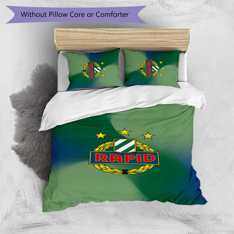 Rapid Wien FC Printed 3PCS Bedding Set Breathable Duvet Cover with Pillowcases Decorative Bed Linen for Bedroom Home