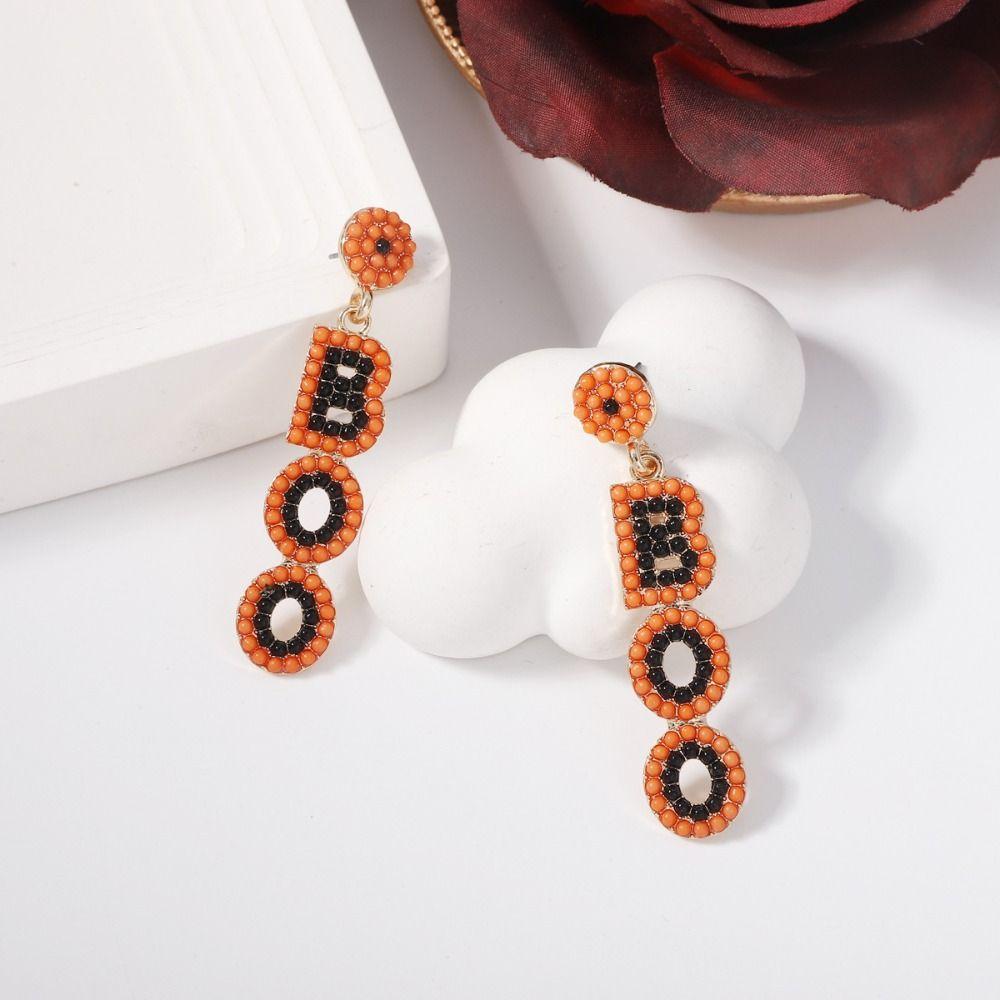Rhinestone Halloween Earrings Trick Spider Dangle Earrings Trendy Pumpkin Ear Studs  Accessories
