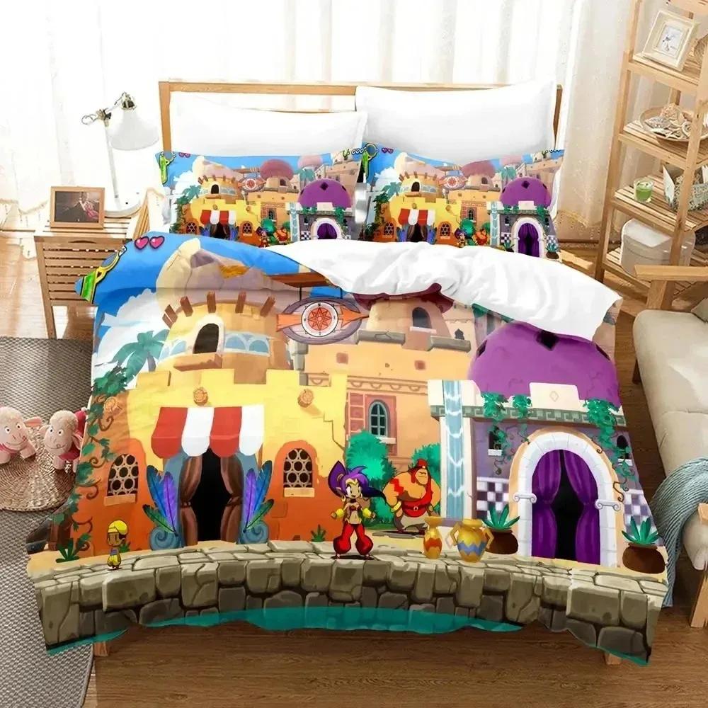 Shantae Half-Genie Hero Adult People Young Boys Beding Single Twin Ful Quen King-Sized Dimensionsd Dimensions Soft Duvet Cover Set Bedrom Anime