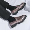 Fashion Fashionable Gold Thick Soled Double Button Loafers Casual Leather Slip on Breathable Soft Bottom Walking Shoes Designer Driving