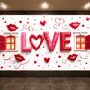 Fabric Background Customizable Reusable Romantic Backdrop Thematic Banner for Valentine's Day