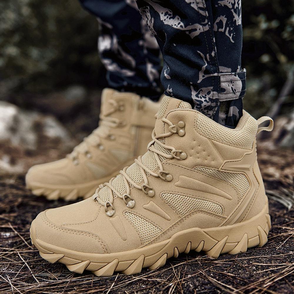 Men's Size, Combat Uniforms, Security Shoes, Delta Hiking Shoes, Outdoor Camping Desert Boots, Men's