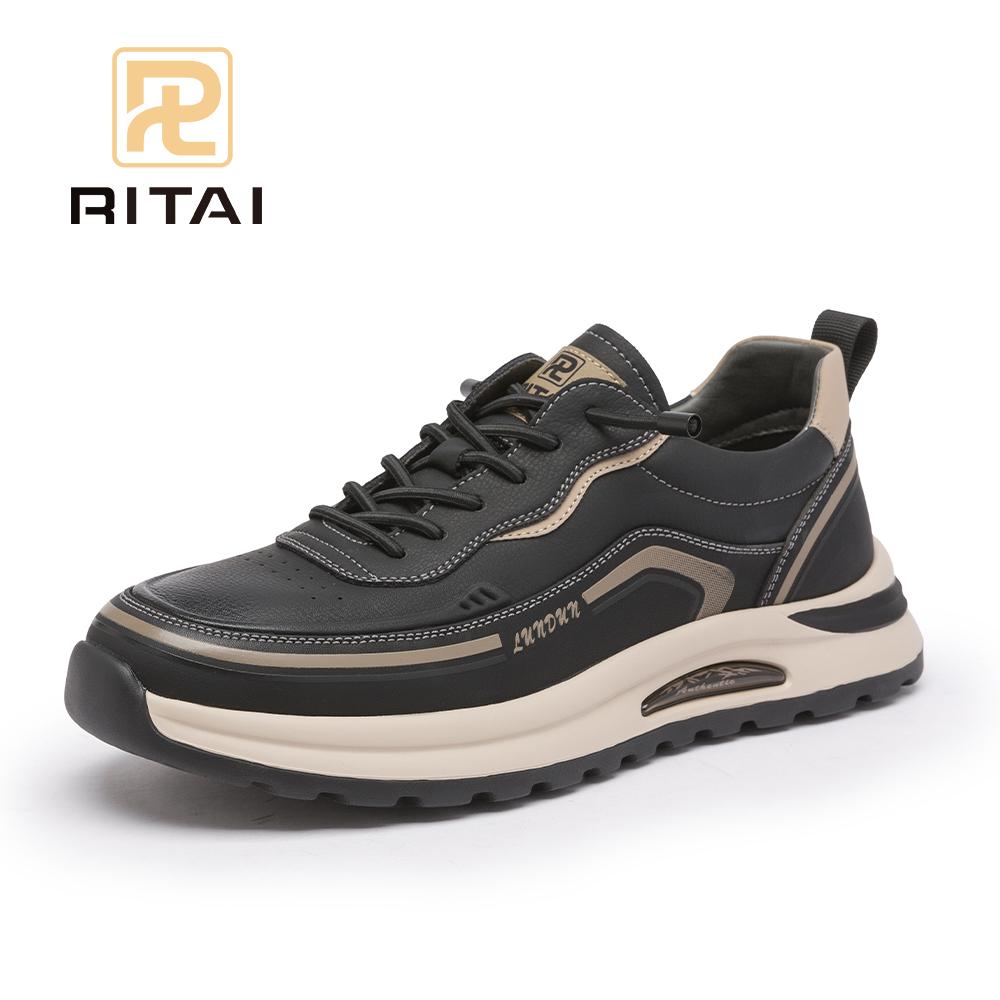 Men Sneakers Thick Sole Round Toe Trainers Retro Non-Slip Breathable Casual Shoes