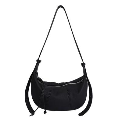 Minimalistische Crossbody-Tasche für Damen Weiches Leder Umhängetasche Reißverschluss Trendige Hobo-Stil Handtasche