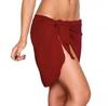 Sheer Wrap Dress Women's Swimsuit Bodycon Swimsuit Skirt Beach Bikini Cover-Up Dress Chiffon