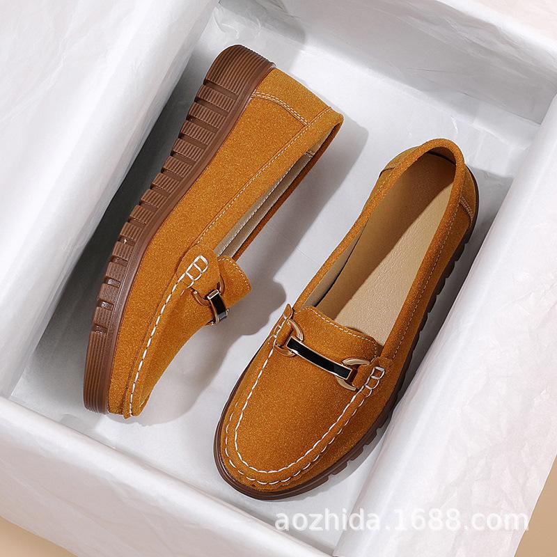 

Туфли-лоферы на мягкой подошве с одной педалью 2025 осень туфли-бини на плоской подошве женские повседневные туфли для беременных женщин туфли для мамы туфли для вождения женские 41 коричневый