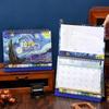 2026 Calendar Desktop Calendar - Vintage oil painting style art flip calendar with month labels and clear date display, suitable for office