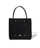 Covernat Woman Clover Heart Suede Tote Bag Black